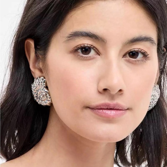 INC International Concepts Jewelry - INC International Concepts Rhodium-Plated Textured Shell Statement Stud Earrings